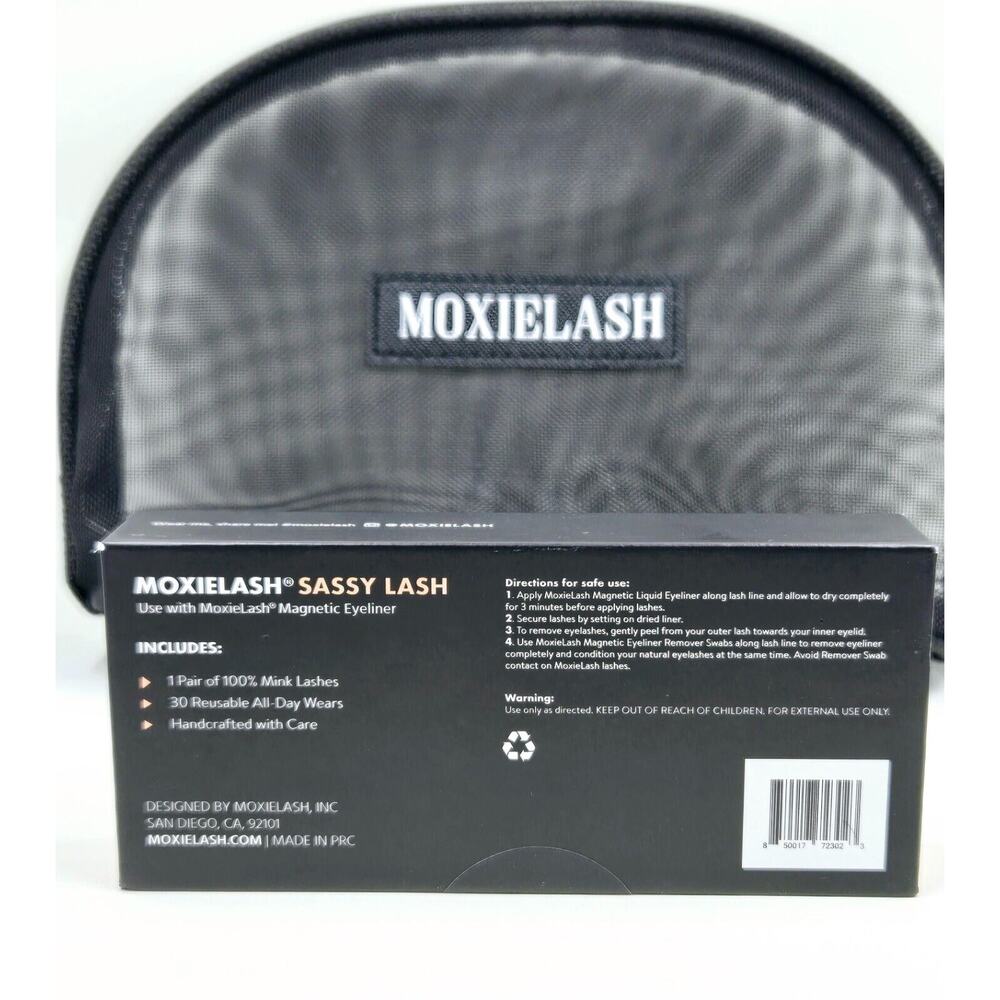 MoxieLash Sassy Lash Magnetic Eyeliner Set Womens OS Black New Mink Lashes Bag - Picture 2 of 7